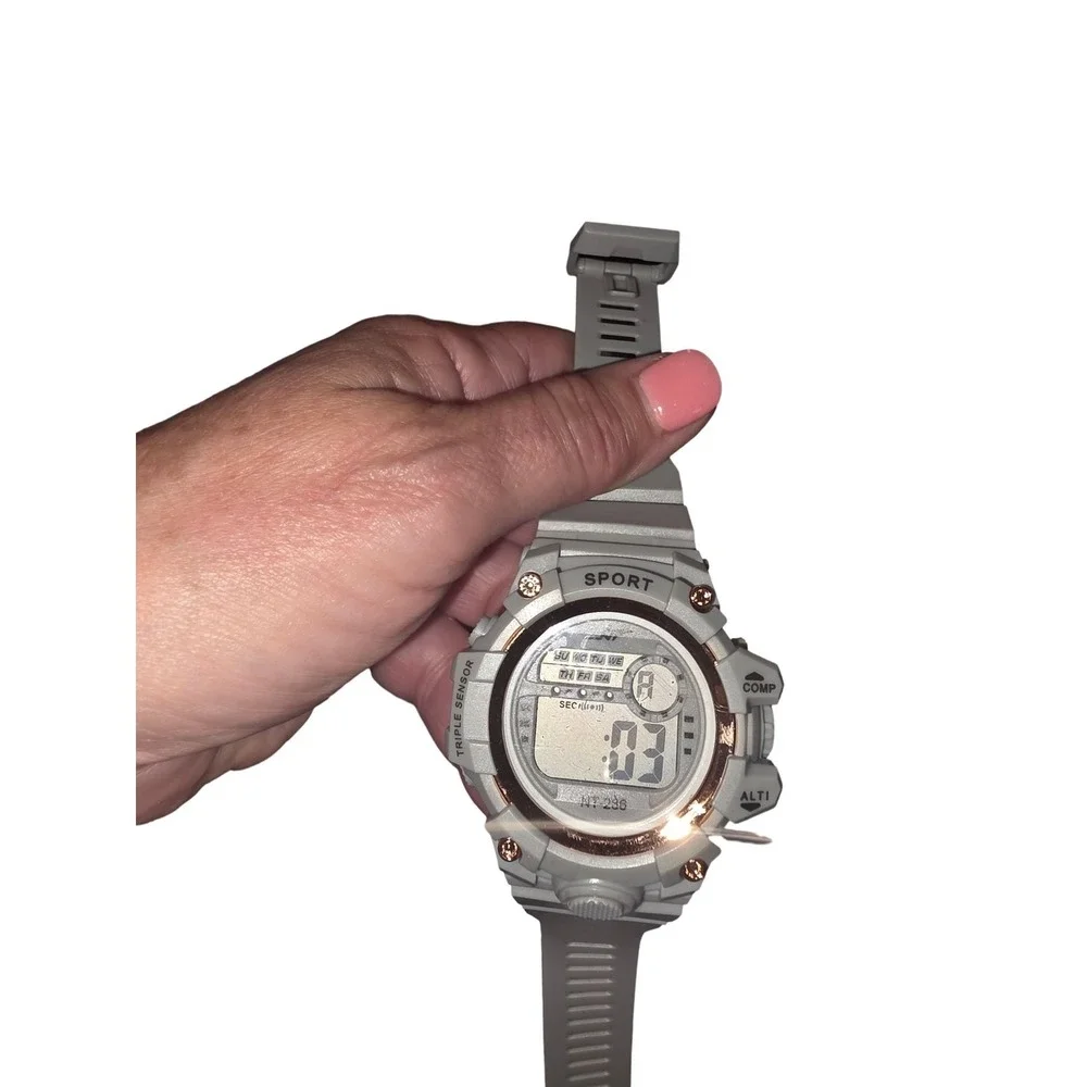 Casio Sport Digital Watch Triple Sensor Compass Altimeter Men's Grey